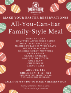 Easter Family-Style Meal Pricing at Smokehouse BBQ and Brews